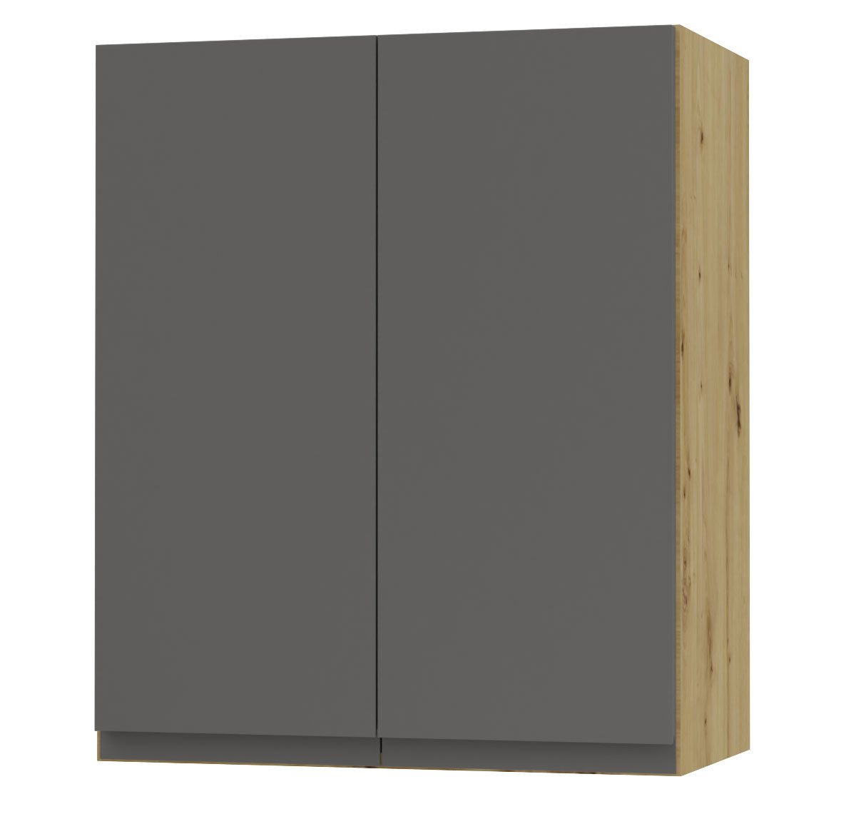 Feldmann-Wohnen Klapphängeschrank Avellino (W3/60, 2-türig, 2 Einlegeböden, 1-St., moderne Optik, Acrylfronten, Griffmulden) 60x32,5x72cm grifflos Eiche Artisan - graphit Acryl lava (AV-W3/60) von Feldmann-Wohnen