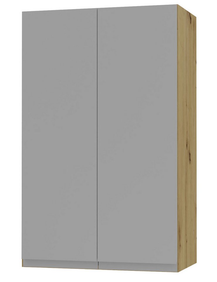 Feldmann-Wohnen Klapphängeschrank Avellino (W4/60, 2-türig, 3 Einlegeböden, 1-St., moderne Optik, Acrylfronten, Griffmulden) 60x32,5x96cm grifflos Eiche Artisan - dust grey Acryl matt (AV-W4/60) von Feldmann-Wohnen