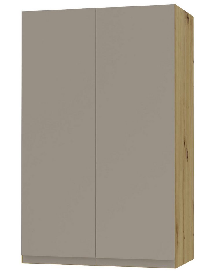 Feldmann-Wohnen Klapphängeschrank Avellino (W4/60, 2-türig, 3 Einlegeböden, 1-St., moderne Optik, Acrylfronten, Griffmulden) 60x32,5x96cm grifflos Eiche Artisan - stone grey Acryl matt (AV-W4/60) von Feldmann-Wohnen