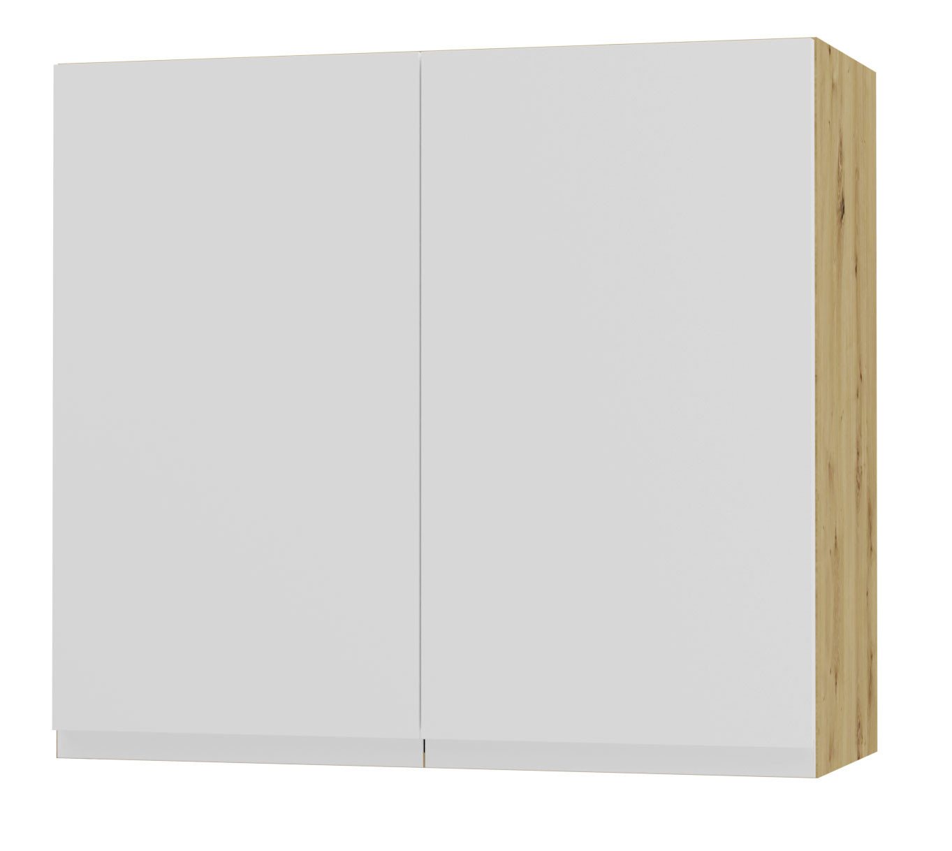 Feldmann-Wohnen Klapphängeschrank Avellino (W3/80, 2-türig, 2 Einlegeböden, 1-St., moderne Optik, Acrylfronten, Griffmulden) 80x32,5x72cm grifflos Eiche Artisan - weiß Acryl matt (AV-W3/80) von Feldmann-Wohnen