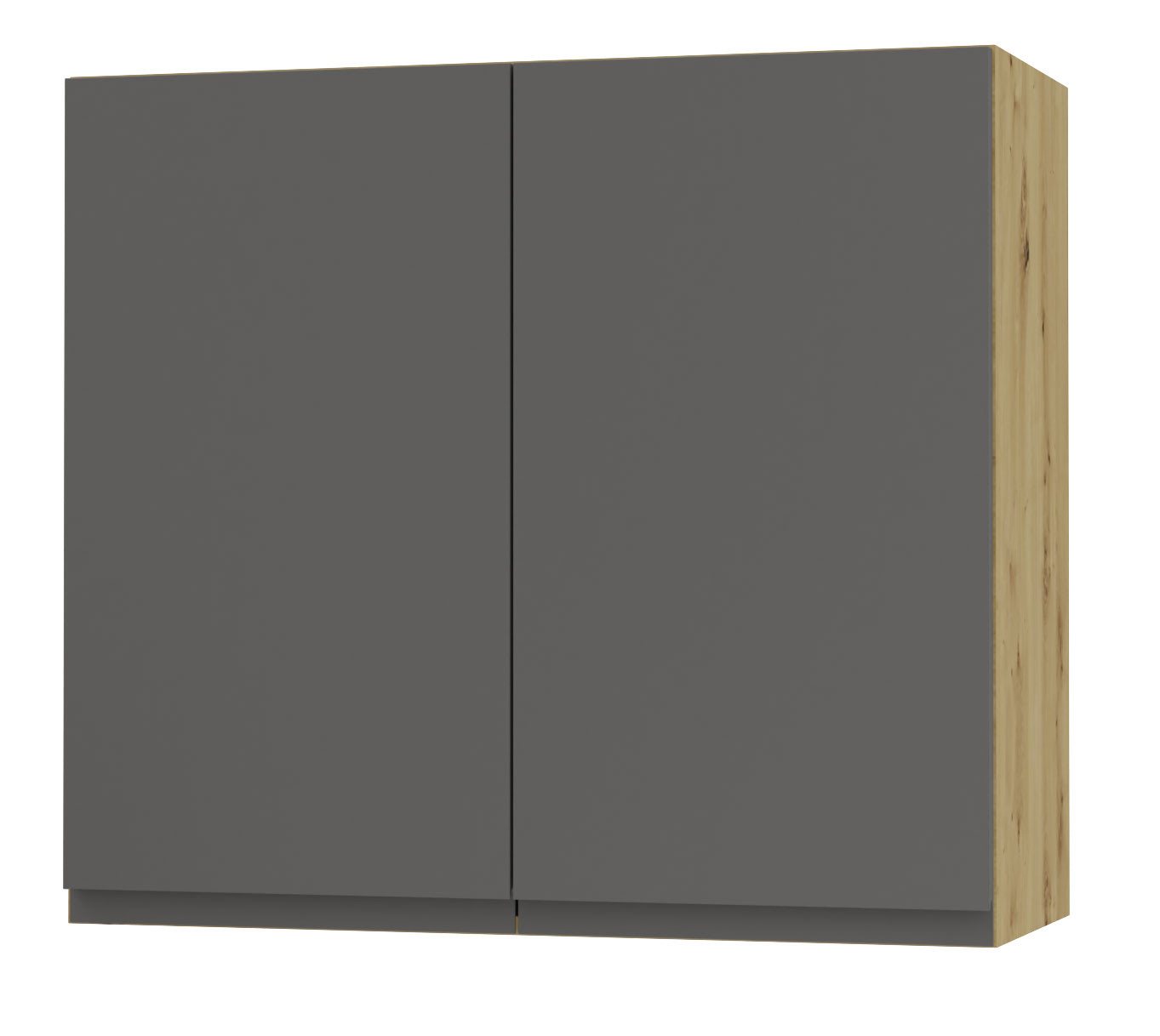 Feldmann-Wohnen Klapphängeschrank Avellino (W3/80, 2-türig, 2 Einlegeböden, 1-St., moderne Optik, Acrylfronten, Griffmulden) 80x32,5x72cm grifflos Eiche Artisan - graphit Acryl lava (AV-W3/80) von Feldmann-Wohnen