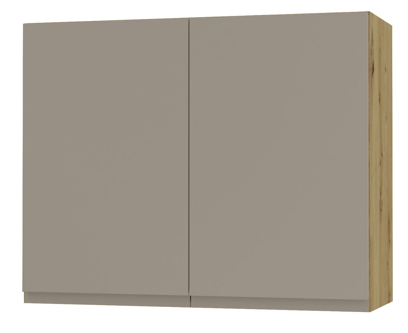 Feldmann-Wohnen Klapphängeschrank Avellino (W3/90, 2-türig, 2 Einlegeböden, 1-St., moderne Optik, Acrylfronten, Griffmulden) 90x32,5x72cm grifflos Eiche Artisan - stone grey Acryl matt (AV-W3/90) von Feldmann-Wohnen