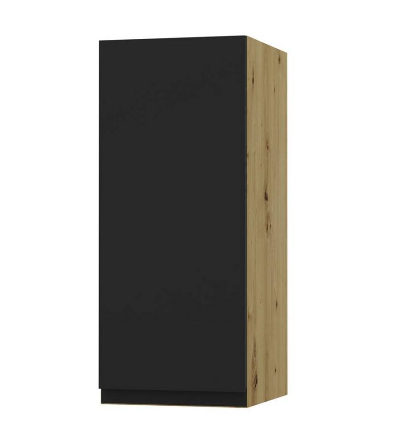 Feldmann-Wohnen Klapphängeschrank Avellino (W2/30, 1-türig, 2 Einlegeböden, 1-St., moderne Optik, Acrylfronten, Griffmulden) 30x32,5x72cm grifflos Eiche Artisan - schwarz Acryl matt (AV-W2/30) von Feldmann-Wohnen