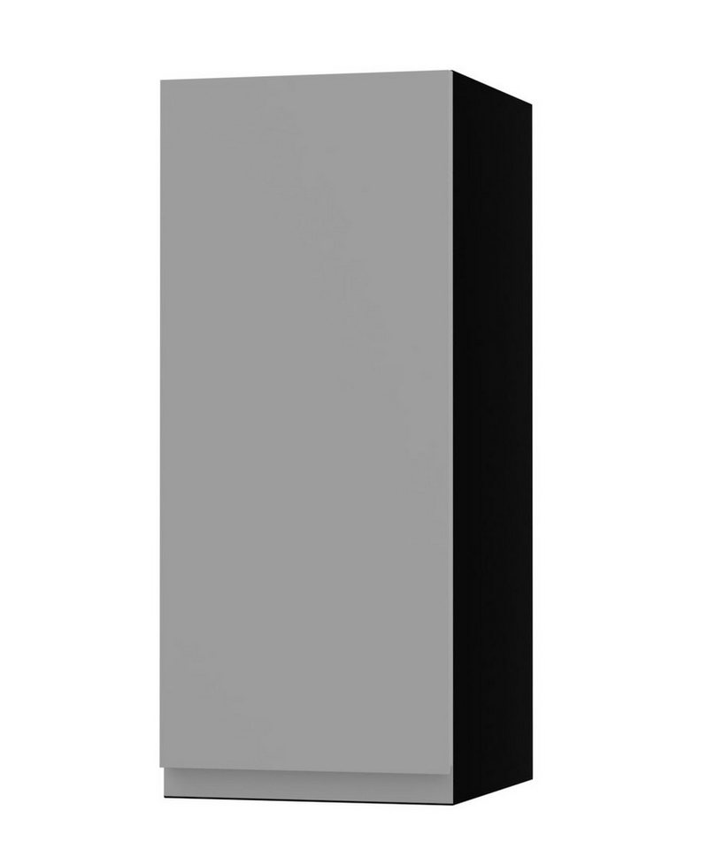 Feldmann-Wohnen Klapphängeschrank Avellino (W2/30, 1-türig, 2 Einlegeböden, 1-St., moderne Optik, Acrylfronten, Griffmulden) 30x32,5x72cm grifflos schwarz - dust grey Acryl (AV-W2/30) von Feldmann-Wohnen