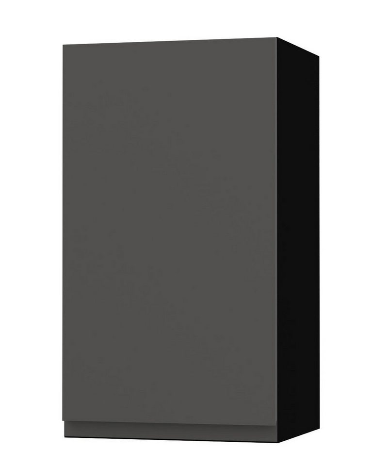 Feldmann-Wohnen Klapphängeschrank Avellino (W2/40, 1-türig, 2 Einlegeböden, 1-St., moderne Optik, Acrylfronten, Griffmulden) 40x32,5x72cm grifflos schwarz - graphit Acryl (AV-W2/40) von Feldmann-Wohnen