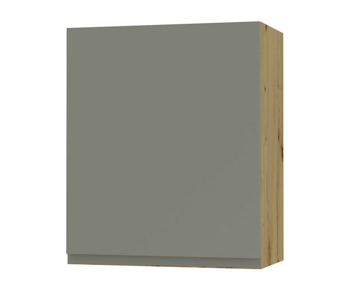 Feldmann-Wohnen Klapphängeschrank Avellino (W2/60, 1-türig, 2 Einlegeböden, 1-St., moderne Optik, Acrylfronten, Griffmulden) 60x32,5x72cm grifflos Eiche Artisan - reed green Acryl (AV-W2/60) von Feldmann-Wohnen