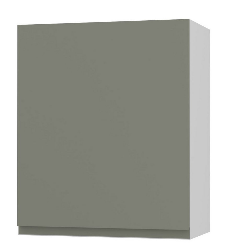 Feldmann-Wohnen Klapphängeschrank Avellino (W2/60, 1-türig, 2 Einlegeböden, 1-St., moderne Optik, Acrylfronten, Griffmulden) 60x32,5x72cm grifflos weiß - reed green Acryl (AV-W2/60) von Feldmann-Wohnen