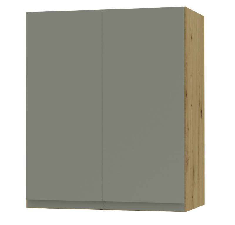 Feldmann-Wohnen Klapphängeschrank Avellino (W3/60, 2-türig, 2 Einlegeböden, 1-St., moderne Optik, Acrylfronten, Griffmulden) 60x32,5x72cm grifflos Eiche Artisan - reed green Acryl (AV-W3/60) von Feldmann-Wohnen