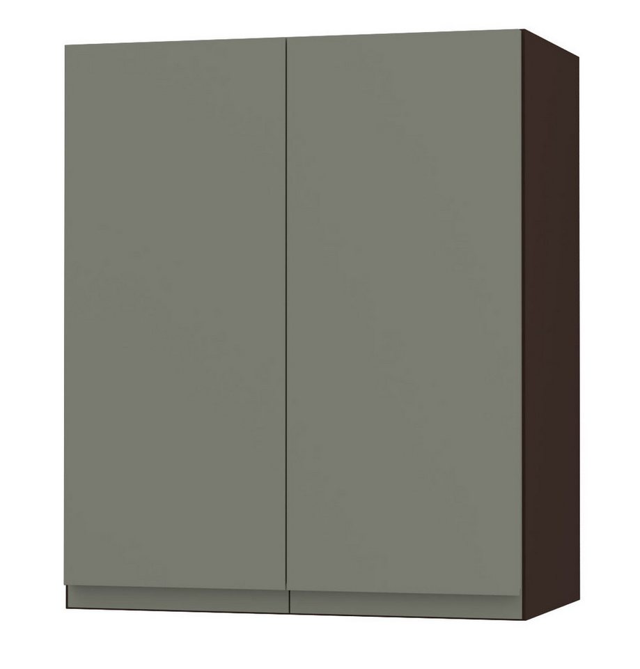 Feldmann-Wohnen Klapphängeschrank Avellino (W3/60, 2-türig, 2 Einlegeböden, 1-St., moderne Optik, Acrylfronten, Griffmulden) 60x32,5x72cm grifflos lava - reed green Acryl (AV-W3/60) von Feldmann-Wohnen