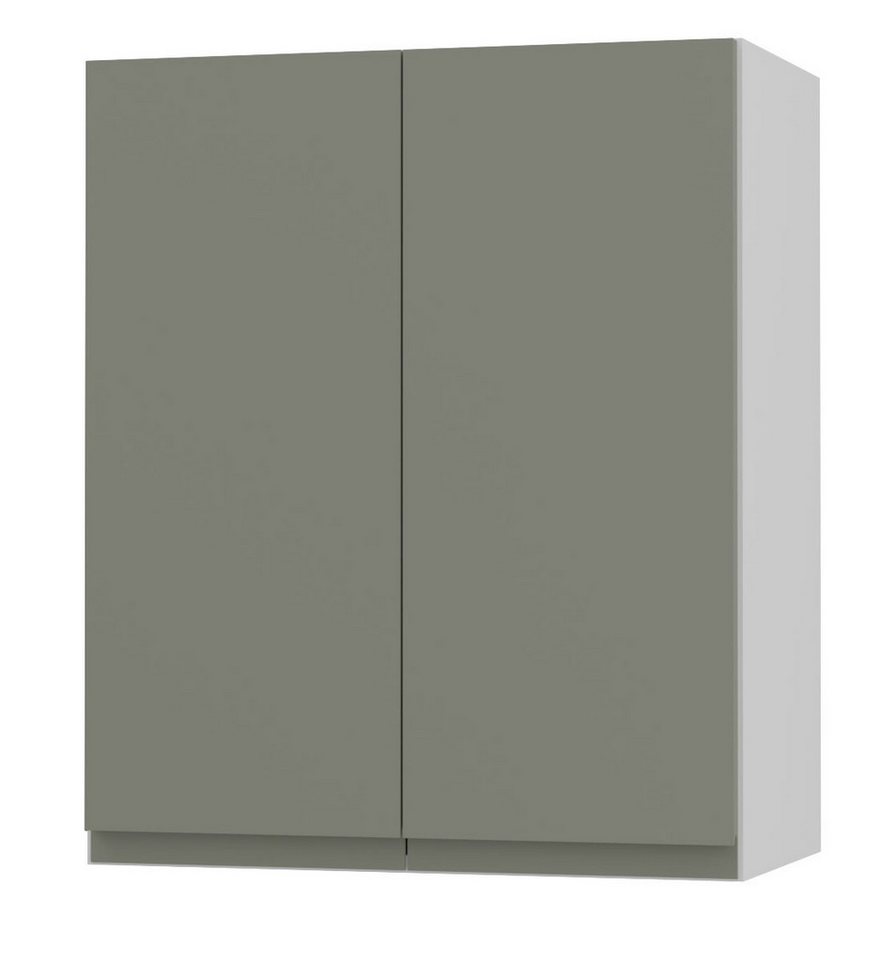 Feldmann-Wohnen Klapphängeschrank Avellino (W3/60, 2-türig, 2 Einlegeböden, 1-St., moderne Optik, Acrylfronten, Griffmulden) 60x32,5x72cm grifflos weiß - reed green Acryl (AV-W3/60) von Feldmann-Wohnen