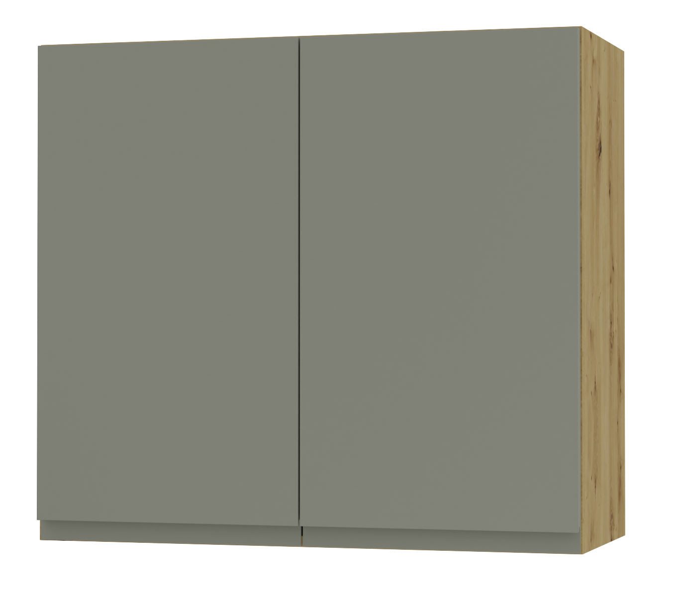 Feldmann-Wohnen Klapphängeschrank Avellino (W3/80, 2-türig, 2 Einlegeböden, 1-St., moderne Optik, Acrylfronten, Griffmulden) 80x32,5x72cm grifflos Eiche Artisan - reed green Acryl (AV-W3/80) von Feldmann-Wohnen