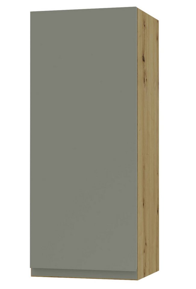 Feldmann-Wohnen Klapphängeschrank Avellino (W4/40, 1-türig, 3 Einlegeböden, 1-St., moderne Optik, Acrylfronten, Griffmulden) 40x32,5x96cm grifflos Eiche Artisan - reed green Acryl (AV-W4/40) von Feldmann-Wohnen