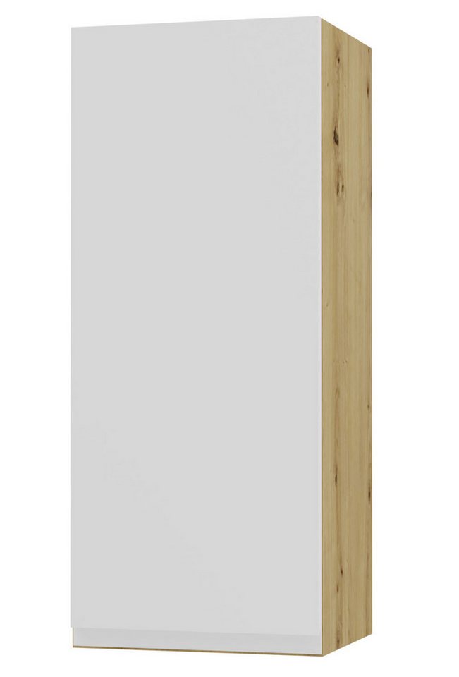 Feldmann-Wohnen Klapphängeschrank Avellino (W4/40, 1-türig, 3 Einlegeböden, 1-St., moderne Optik, Acrylfronten, Griffmulden) 40x32,5x96cm grifflos Eiche Artisan - weiß Acryl matt (AV-W4/40) von Feldmann-Wohnen