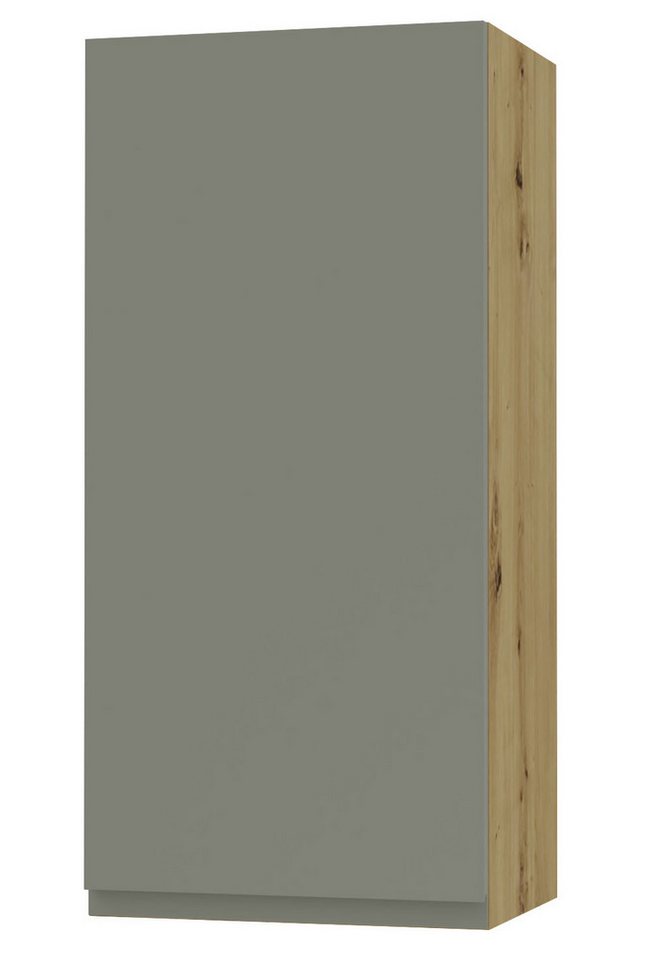 Feldmann-Wohnen Klapphängeschrank Avellino (W4/45, 1-türig, 3 Einlegeböden, 1-St., moderne Optik, Acrylfronten, Griffmulden) 45x32,5x96cm grifflos Eiche Artisan - reed green Acryl (AV-W4/45) von Feldmann-Wohnen