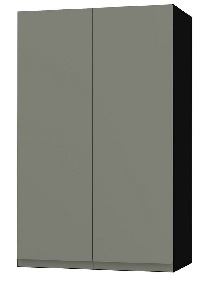 Feldmann-Wohnen Klapphängeschrank Avellino (W4/60, 2-türig, 3 Einlegeböden, 1-St., moderne Optik, Acrylfronten, Griffmulden) 60x32,5x96cm grifflos schwarz - reed green Acryl (AV-W4/60) von Feldmann-Wohnen