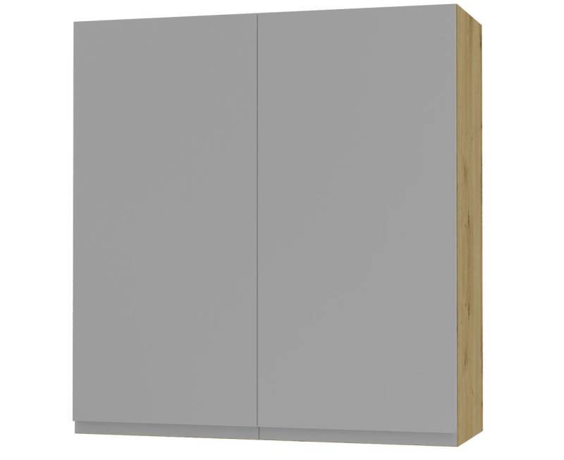 Feldmann-Wohnen Klapphängeschrank Avellino (W4/90, 2-türig, 3 Einlegeböden, 1-St., moderne Optik, Acrylfronten, Griffmulden) 90x32,5x96cm grifflos Eiche Artisan - dust grey Acryl matt (AV-W4/90) von Feldmann-Wohnen