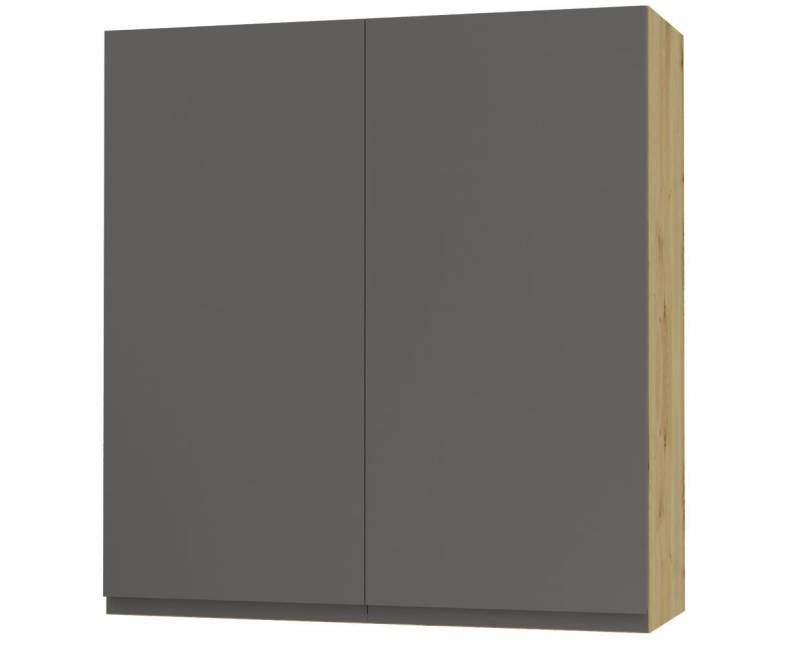 Feldmann-Wohnen Klapphängeschrank Avellino (W4/90, 2-türig, 3 Einlegeböden, 1-St., moderne Optik, Acrylfronten, Griffmulden) 90x32,5x96cm grifflos Eiche Artisan - graphit Acryl lava (AV-W4/90) von Feldmann-Wohnen