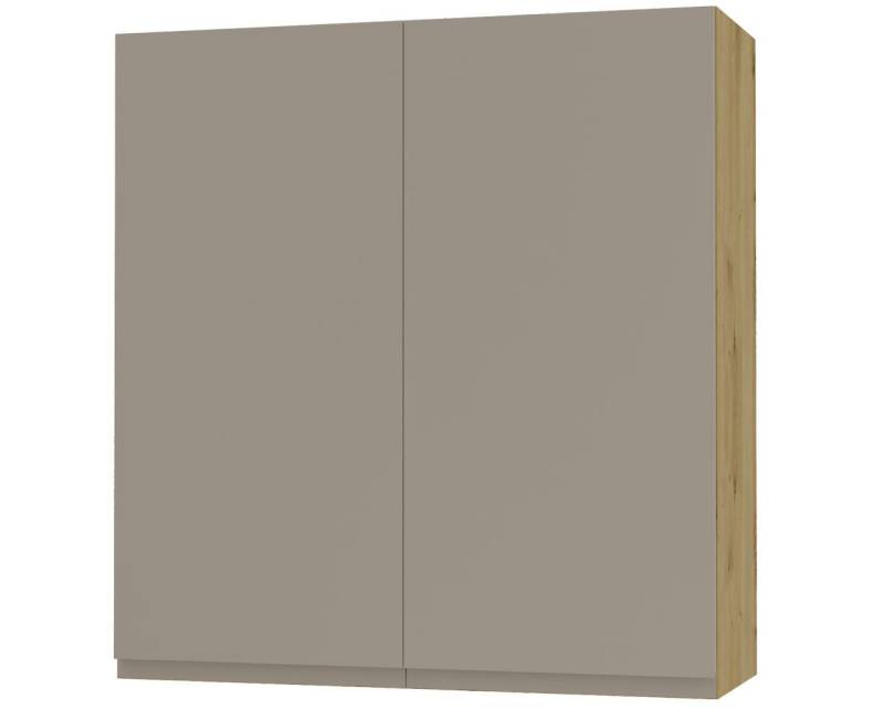 Feldmann-Wohnen Klapphängeschrank Avellino (W4/90, 2-türig, 3 Einlegeböden, 1-St., moderne Optik, Acrylfronten, Griffmulden) 90x32,5x96cm grifflos Eiche Artisan - stone grey Acryl matt (AV-W4/90) von Feldmann-Wohnen