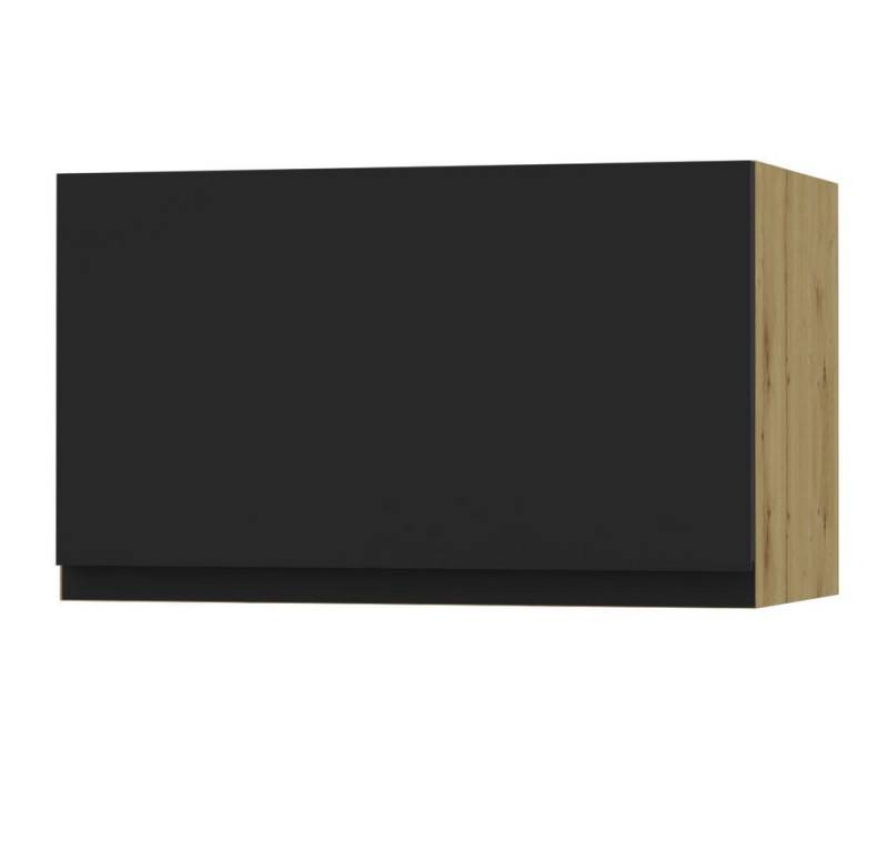 Feldmann-Wohnen Klapphängeschrank Avellino (W4B/60, Klapphängeschrank mit Gasdruckdämpfer, 1-St., moderne Optik, Acrylfronten, Griffmulden) 60x32,5x36cm grifflos Eiche Artisan - schwarz Acryl matt (VE-W4B/60) von Feldmann-Wohnen