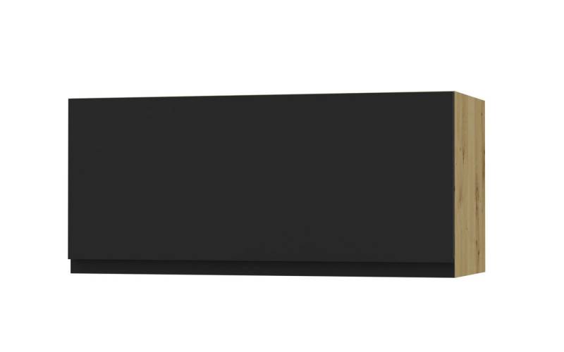 Feldmann-Wohnen Klapphängeschrank Avellino (W4B/80, Klapphängeschrank mit Gasdruckdämpfer, 1-St., moderne Optik, Acrylfronten, Griffmulden) 80x32,5x36cm grifflos Eiche Artisan - schwarz Acryl matt (VE-W4B/80) von Feldmann-Wohnen