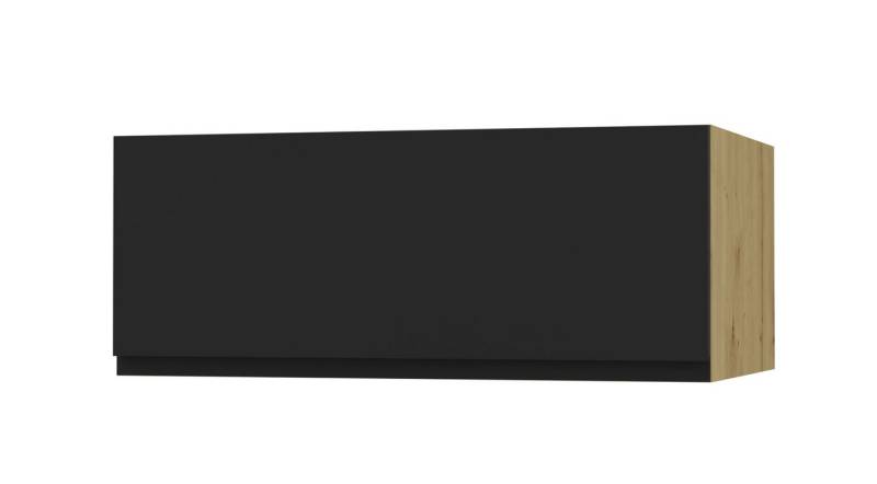 Feldmann-Wohnen Klapphängeschrank Avellino (W4B/90, Klapphängeschrank mit Gasdruckdämpfer, 1-St., moderne Optik, Acrylfronten, Griffmulden) 90x32,5x36cm grifflos Eiche Artisan - schwarz Acryl matt (VE-W4B/90) von Feldmann-Wohnen