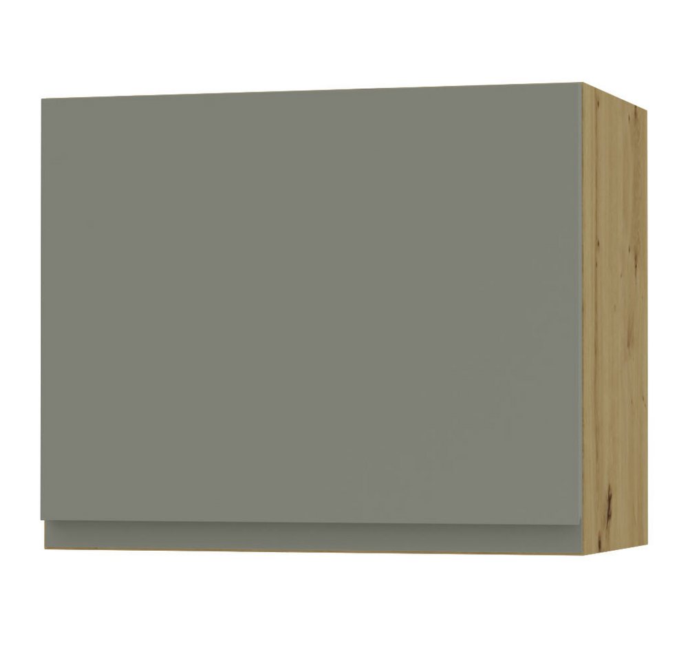 Feldmann-Wohnen Klapphängeschrank Avellino (W8/60, Umschrank für Dunstabzugshaube mit Gasdruckdämpfer, 1-St., moderne Optik, Acrylfronten, Griffmulden) 60x32,5x50cm grifflos Eiche Artisan - reed green Acryl (AV-W8/60) von Feldmann-Wohnen