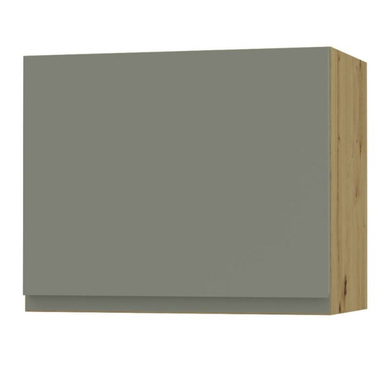 Feldmann-Wohnen Klapphängeschrank Avellino (W8/60, Umschrank für Dunstabzugshaube mit Gasdruckdämpfer, 1-St., moderne Optik, Acrylfronten, Griffmulden) 60x32,5x50cm grifflos Eiche Artisan - reed green Acryl (AV-W8/60) von Feldmann-Wohnen