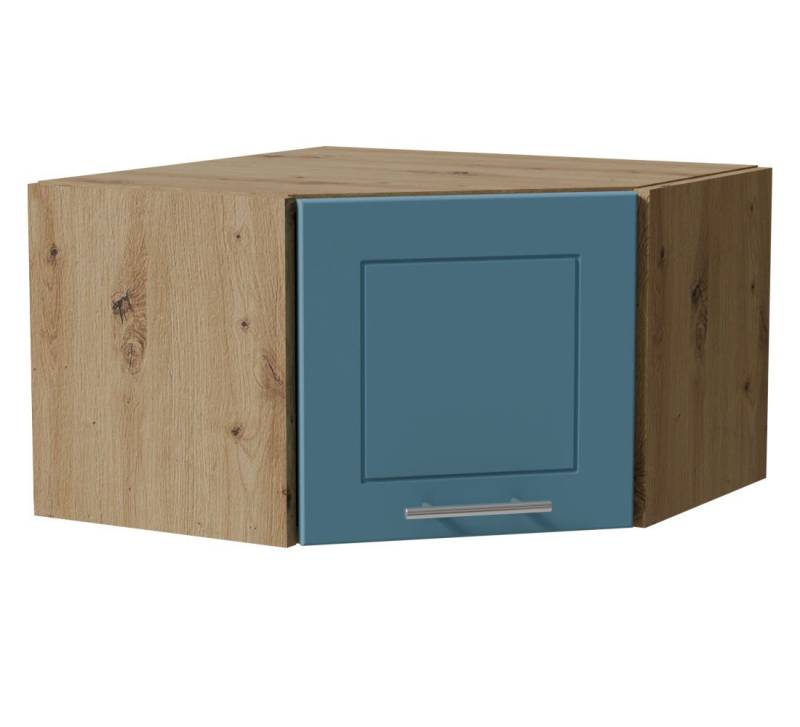 Feldmann-Wohnen Klapphängeschrank Bari (W10/60/36, 1-türig, innen 1 Fach, 1-St., moderne Kassettenoptik, lackierte Fronten) 60x60cm RAL 5024 pastellblau (K5) / Eiche Artisan von Feldmann-Wohnen