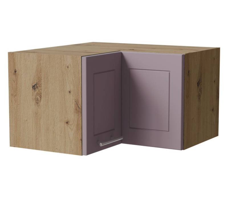 Feldmann-Wohnen Klapphängeschrank Bari (W12/60/36, 2-türig, innen 1 Fach, 1-St., moderne Kassettenoptik, lackierte Fronten) 60x60cm RAL 4009 pastellviolett (K5) / Eiche Artisan von Feldmann-Wohnen