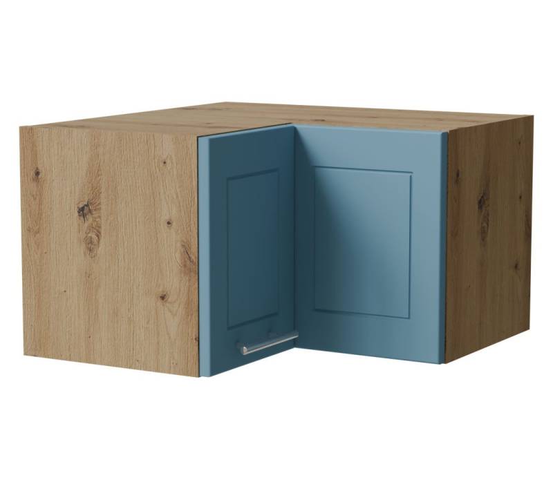 Feldmann-Wohnen Klapphängeschrank Bari (W12/60/36, 2-türig, innen 1 Fach, 1-St., moderne Kassettenoptik, lackierte Fronten) 60x60cm RAL 5024 pastellblau (K5) / Eiche Artisan von Feldmann-Wohnen