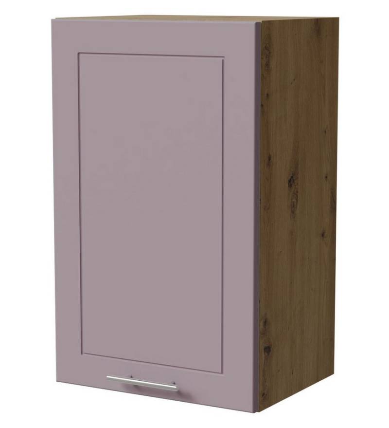 Feldmann-Wohnen Klapphängeschrank Bari (W2/45, 1-türig, 2 Einlegeböden, 1-St., moderne Kassettenoptik, lackierte Fronten) 45x32,5x72cm RAL 4009 pastellviolett (K5) / Eiche Artisan von Feldmann-Wohnen