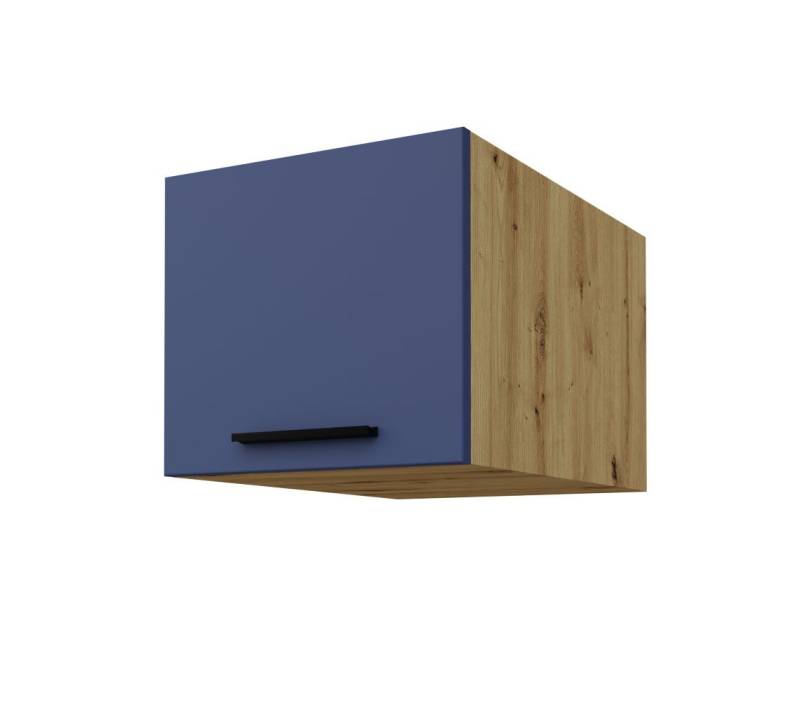 Feldmann-Wohnen Klapphängeschrank Bonn (1 Klappe, 1 Fach, 1-St., moderne Optik, MDF Fronten) BO-W6B/40 mit Klappe 40cm eiche artisan Front marineblau matt von Feldmann-Wohnen
