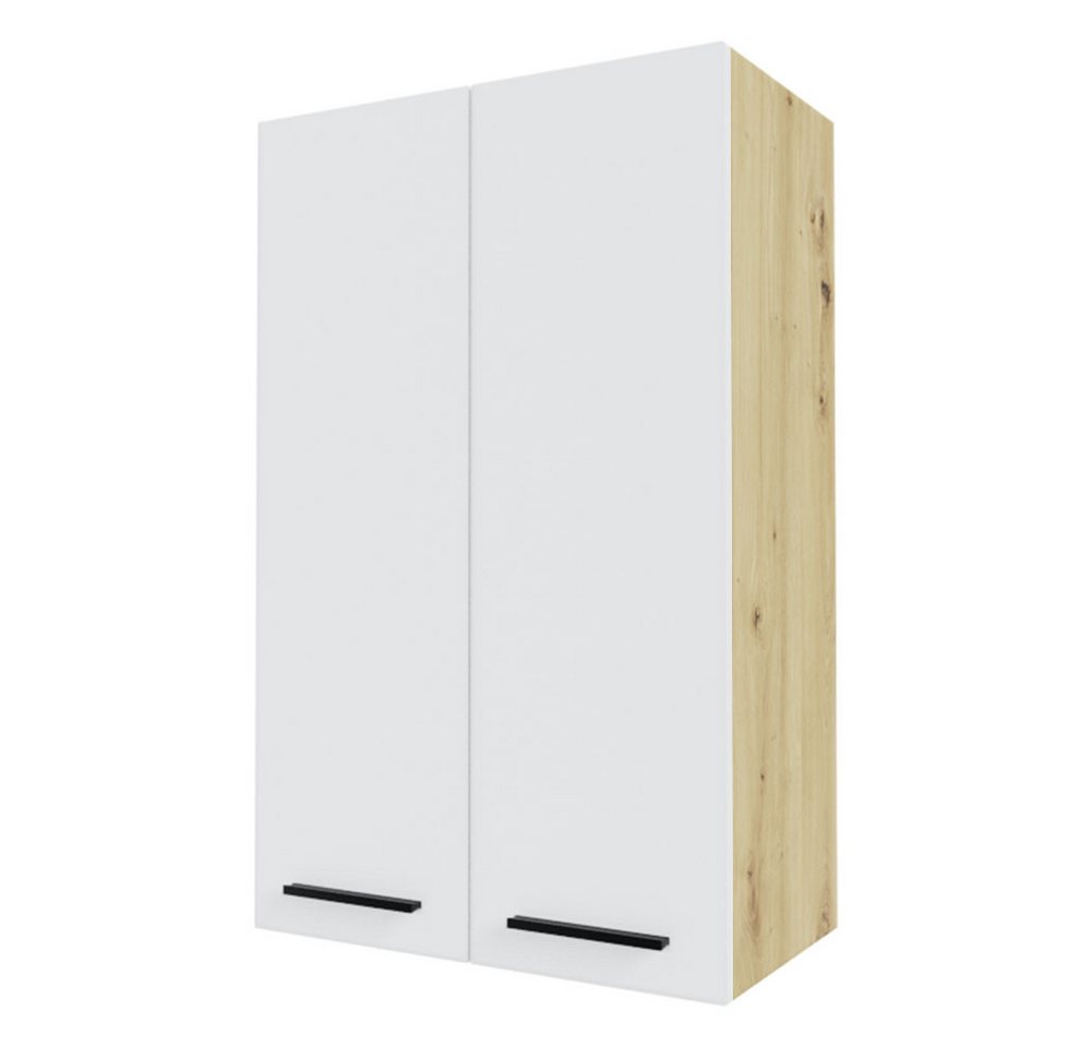 Feldmann-Wohnen Klapphängeschrank Bonn (W4/60, 2-türig, 3 Einlegeböden, 1-St., moderne Optik, MDF Fronten) Eiche Artisan / weiß matt von Feldmann-Wohnen