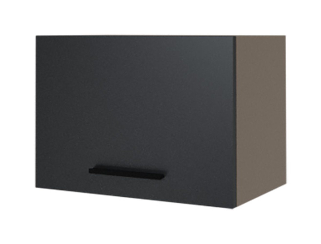 Feldmann-Wohnen Klapphängeschrank Bonn (1 Klappe, 1 Fach, 1-St., moderne Optik, MDF Fronten) BO-W4B/50 mit Klappe 50cm eiche artisan Front schwarz matt von Feldmann-Wohnen