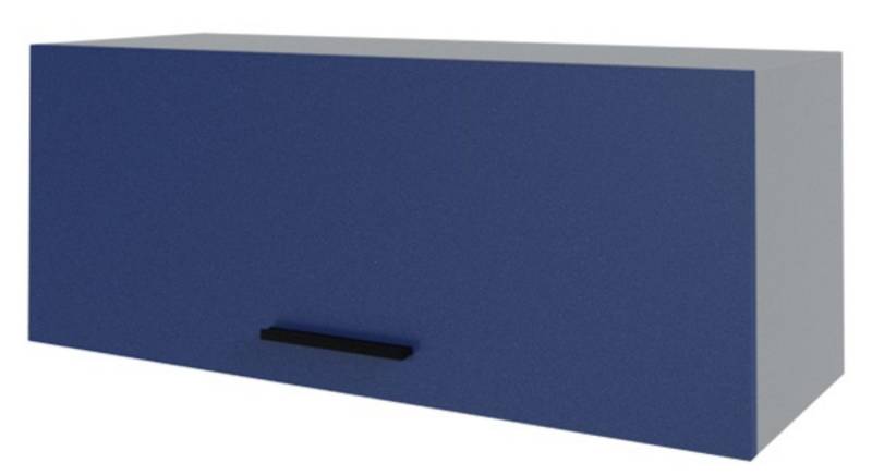 Feldmann-Wohnen Klapphängeschrank Bonn (1 Klappe, 1 Fach, 1-St., moderne Optik, MDF Fronten) BO-W4B/90 Küchenschrank mit Klappe 90cm grau Front marineblau matt von Feldmann-Wohnen