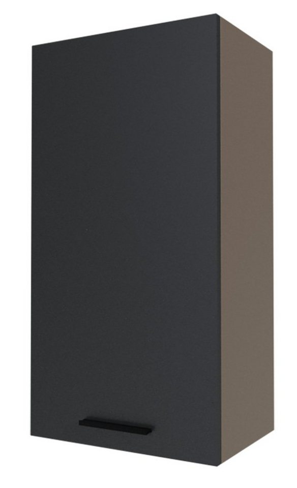 Feldmann-Wohnen Klapphängeschrank Bonn (1-türig, 3 Einlegeböden, 1-St., moderne Optik, MDF Fronten) BO-W4/50 Küchenschrank 1-türig 50cm lava Front graphit matt von Feldmann-Wohnen