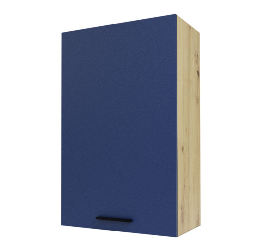 Feldmann-Wohnen Klapphängeschrank Bonn (W4/60/1, 1-türig, 3 Einlegeböden, 1-St., moderne Optik, MDF Fronten) Eiche Artisan / marineblau matt von Feldmann-Wohnen