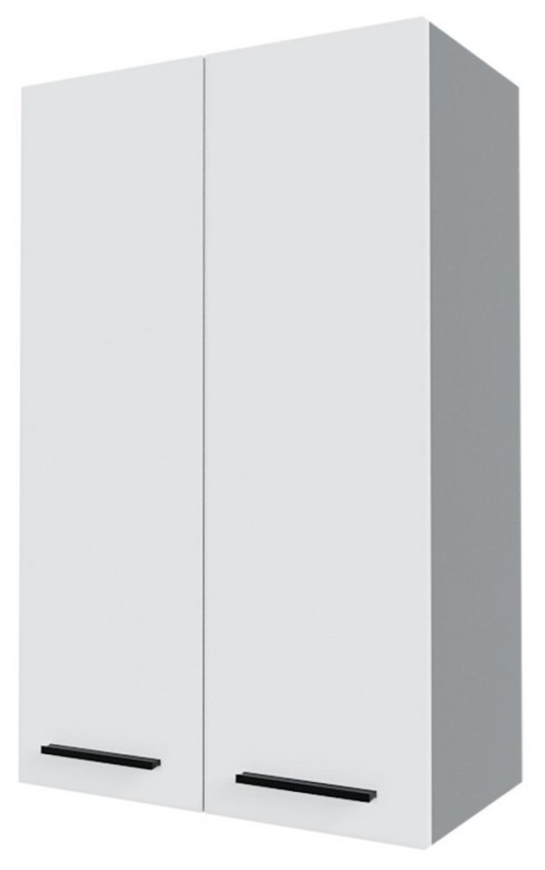 Feldmann-Wohnen Klapphängeschrank Bonn (2-türig, 3 Einlegeböden, 1-St., moderne Optik, MDF Fronten) BO-W4/60 Küchenschrank 2-türig 60cm eiche artisan Front weiß matt von Feldmann-Wohnen