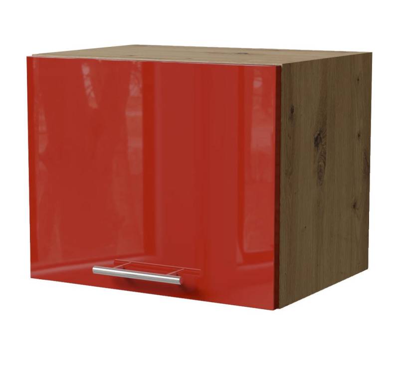 Feldmann-Wohnen Klapphängeschrank Brerra (W4B/45, 1 Klappe, innen 1 Fach, 1-St., moderne Optik, lackierte Fronten, 45x32,5x36cm) Eiche Artisan / RAL 3002 karminrot Hochglanz von Feldmann-Wohnen
