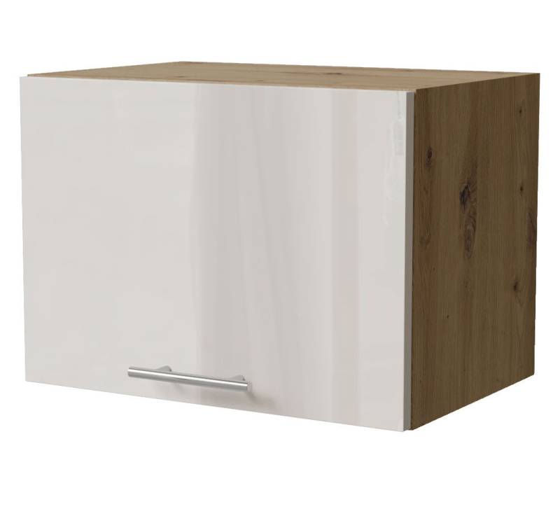 Feldmann-Wohnen Klapphängeschrank Brerra (W4B/50, 1 Klappe, innen 1 Fach, 1-St., moderne Optik, lackierte Fronten, 50x32,5x36cm) Eiche Artisan / RAL 9001 creme Hochglanz von Feldmann-Wohnen