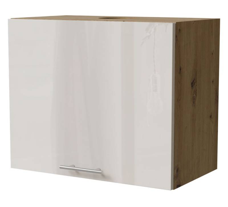 Feldmann-Wohnen Klapphängeschrank Brerra (W8/60, 1 Klappe, 1 Fach, 1-St., moderne Optik, lackierte Fronten, 60x32,5x50cm) Eiche Artisan / RAL 9001 creme Hochglanz von Feldmann-Wohnen