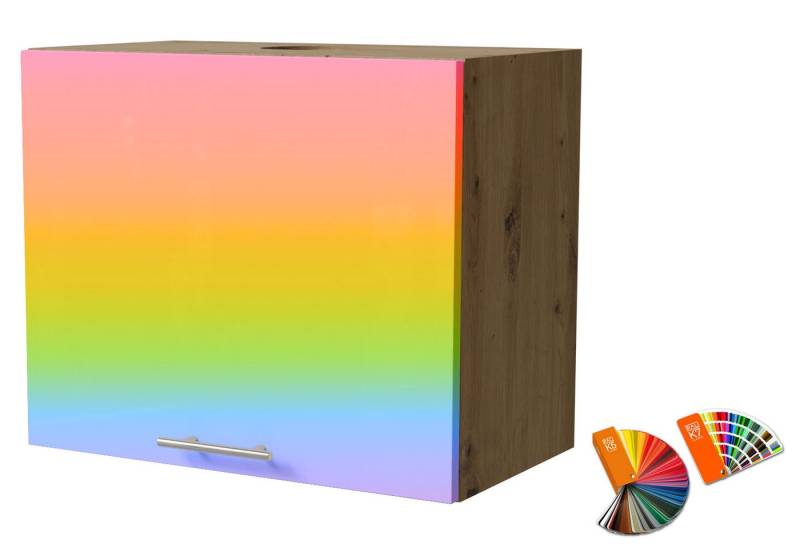 Feldmann-Wohnen Klapphängeschrank Brerra (W8/60, 1 Klappe, 1 Fach, 1-St., moderne Optik, lackierte Fronten, 60x32,5x50cm) Eiche Artisan / RAL Wunschfarbe (K5 oder K7) von Feldmann-Wohnen