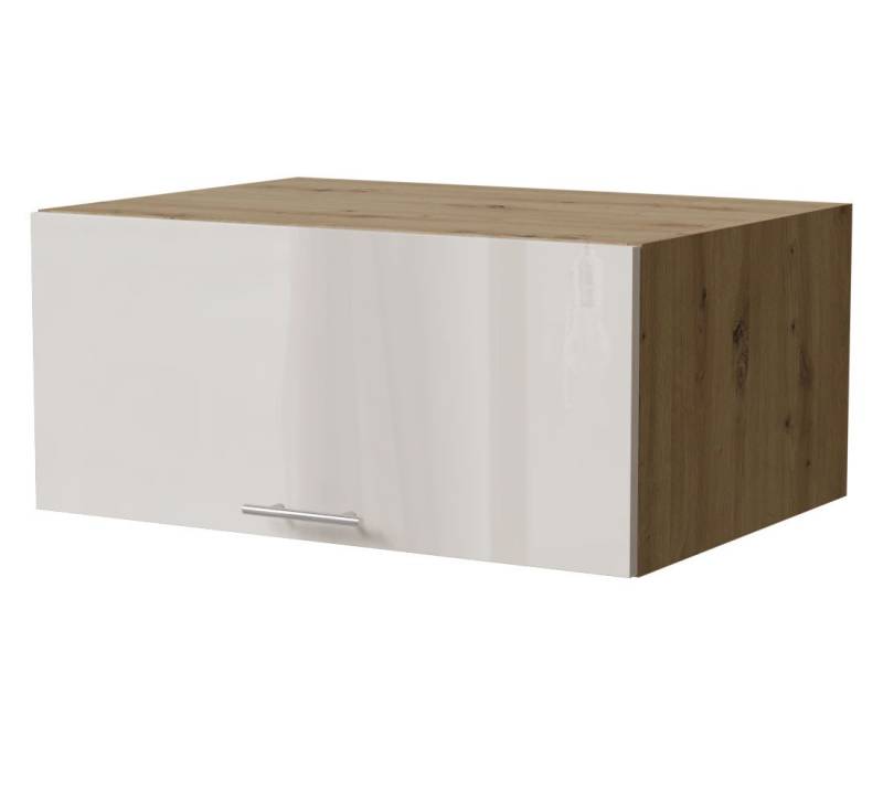 Feldmann-Wohnen Klapphängeschrank Brerra (W6B/80, 1 Klappe, innen 1 Fach, 1-St., moderne Optik, lackierte Fronten, 80x59x36cm) Eiche Artisan / RAL 9001 creme Hochglanz von Feldmann-Wohnen