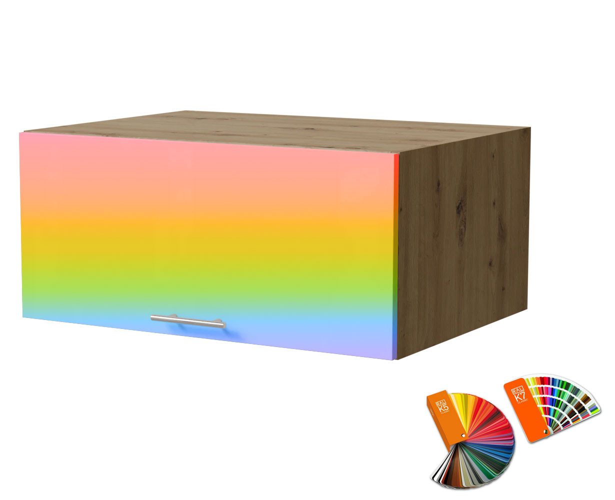 Feldmann-Wohnen Klapphängeschrank Brerra (W6B/80, 1 Klappe, innen 1 Fach, 1-St., moderne Optik, lackierte Fronten, 80x59x36cm) Eiche Artisan / RAL Wunschfarbe (K5 oder K7) von Feldmann-Wohnen