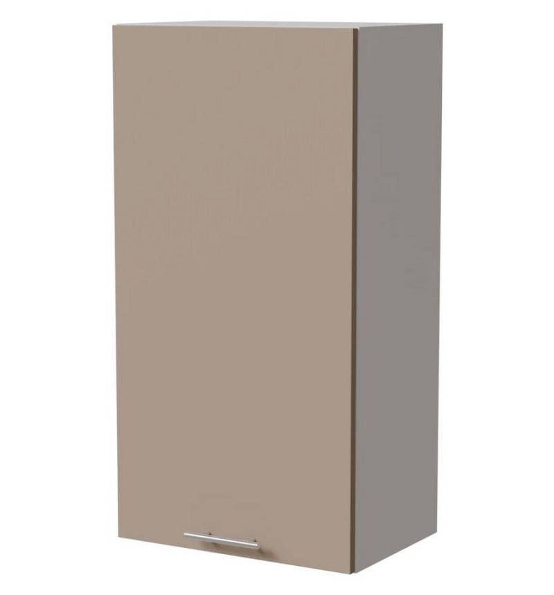 Feldmann-Wohnen Klapphängeschrank Brerra (W4/50, 1-türig, 3 Einlegeböden, 1-St., moderne Optik, lackierte Fronten, 50x32,5x96cm) weiß / RAL 1019 graubeige Matt von Feldmann-Wohnen