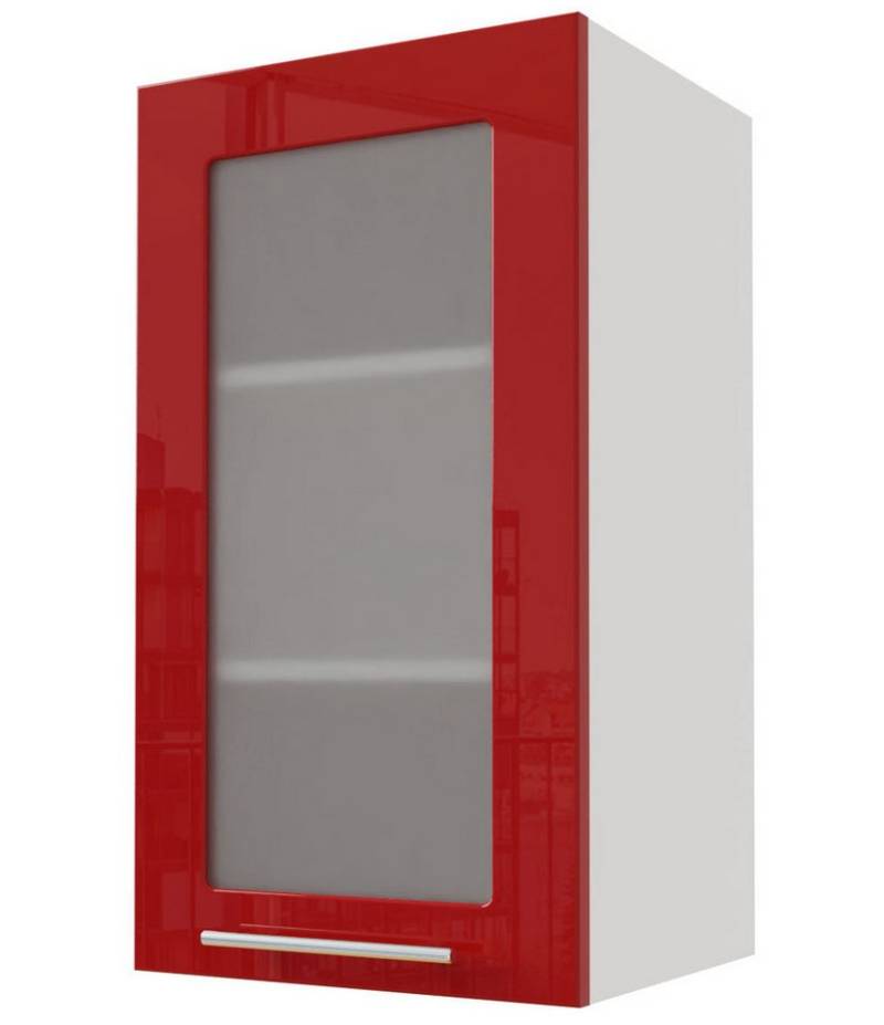 Feldmann-Wohnen Klapphängeschrank Brerra (W2S/40, 1-türig, 2 Einlegeböden, 1-St., moderne Optik, lackierte Fronten, 40x32,5x72cm) weiß / RAL 3002 karminrot Hochglanz von Feldmann-Wohnen