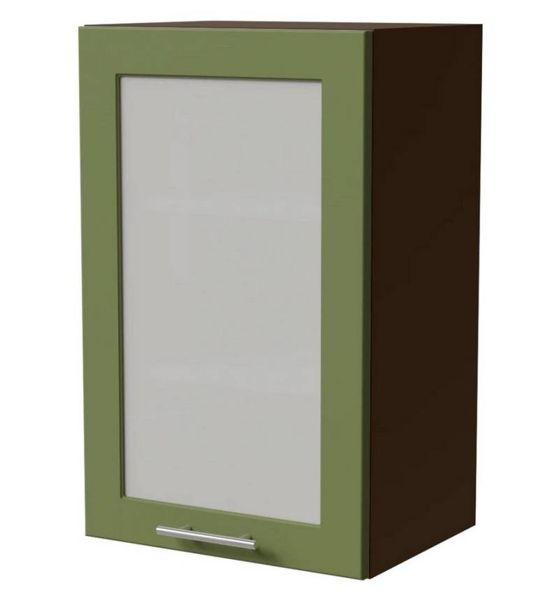 Feldmann-Wohnen Klapphängeschrank Brerra (W2S/45, 1-türig, 2 Einlegeböden, 1-St., moderne Optik, lackierte Fronten, 45x32,5x72cm) lava / RAL 6025 farngrün matt von Feldmann-Wohnen