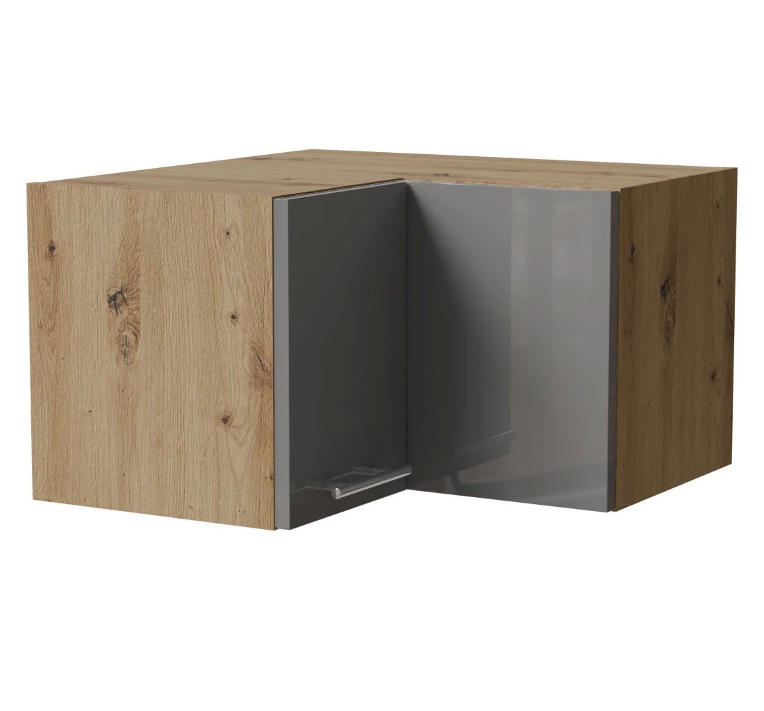 Feldmann-Wohnen Klapphängeschrank Essen (W12/60/36, 2-türig, innen 1 Fach, 1-St., moderne Optik, lackierte Fronten) 60x60x36cm Eiche Artisan - grau Hochglanz (ES-W12/60/36) von Feldmann-Wohnen
