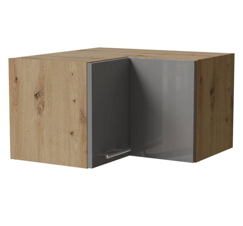 Feldmann-Wohnen Klapphängeschrank Essen (W12/60/36, 2-türig, innen 1 Fach, 1-St., moderne Optik, lackierte Fronten) 60x60x36cm Eiche Artisan - grau Hochglanz (ES-W12/60/36) von Feldmann-Wohnen