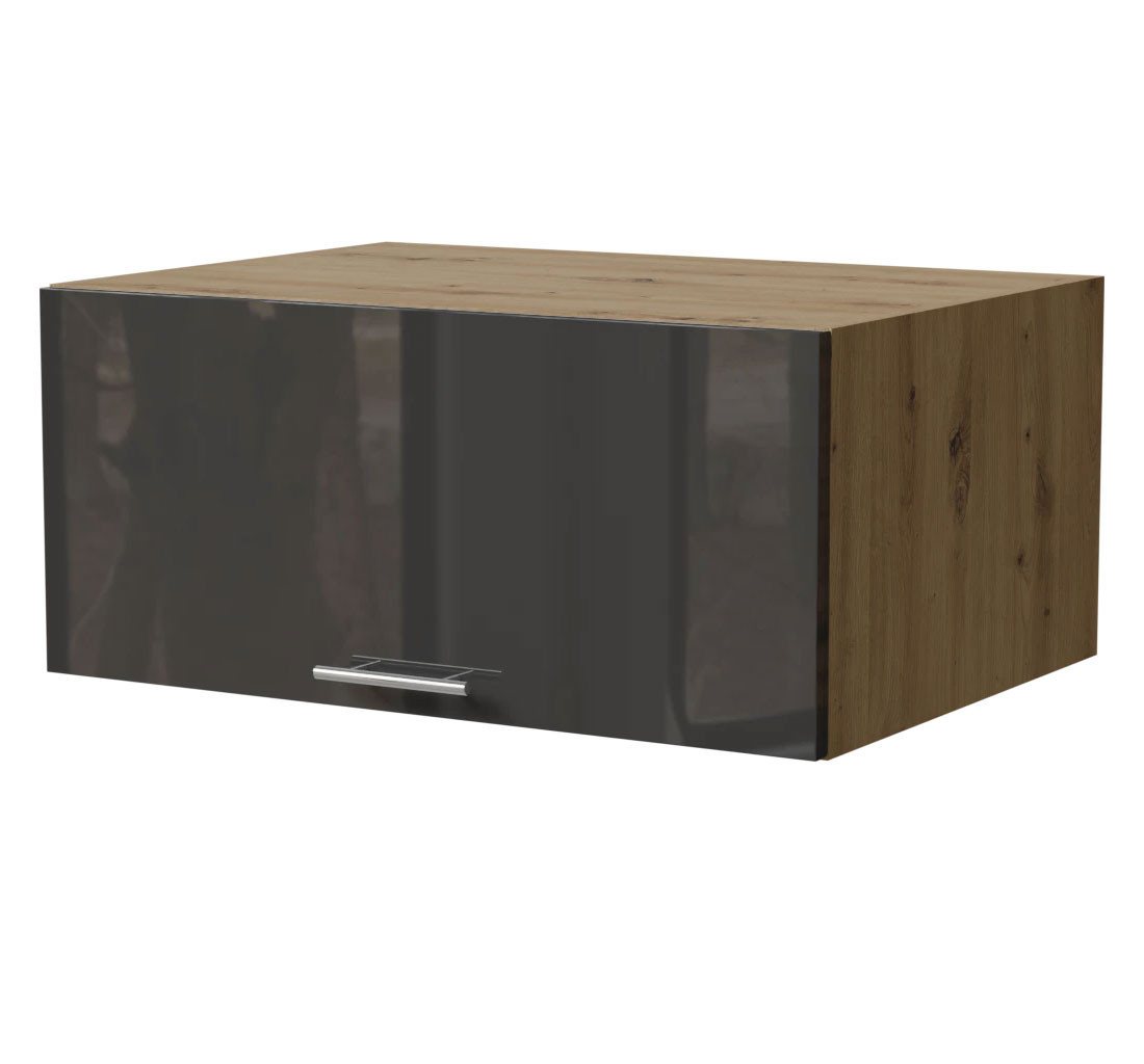 Feldmann-Wohnen Klapphängeschrank Essen (W6B/80, 1 Klappe, innen 1 Fach, 1-St., moderne Optik, lackierte Fronten) 80x59x36cm Eiche Artisan - graphit Hochglanz (ES-W6B/80) von Feldmann-Wohnen
